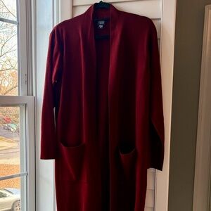 CUSTOM Eileen Fisher Rich Burgundy Tank Top Cardigan Set Minimalist Normcore